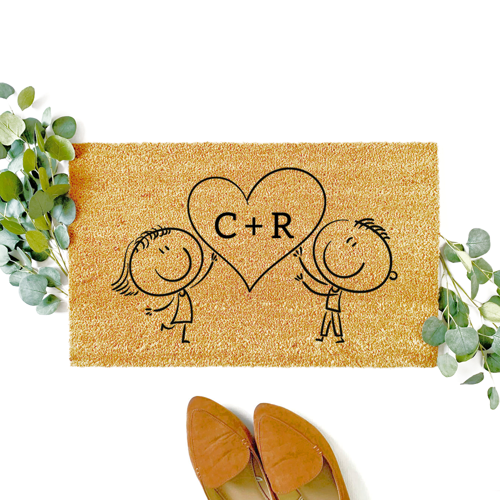Personalisierte Fußmatte für Paare / individuell gestaltbar als  Einzugsgeschenk oder Hochzeitsgeschenk | Freund und Freundin / best Couple